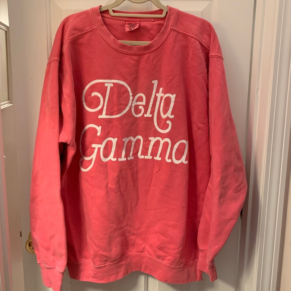 Pink Delta Gamma Comfort Colors Sweatshirt